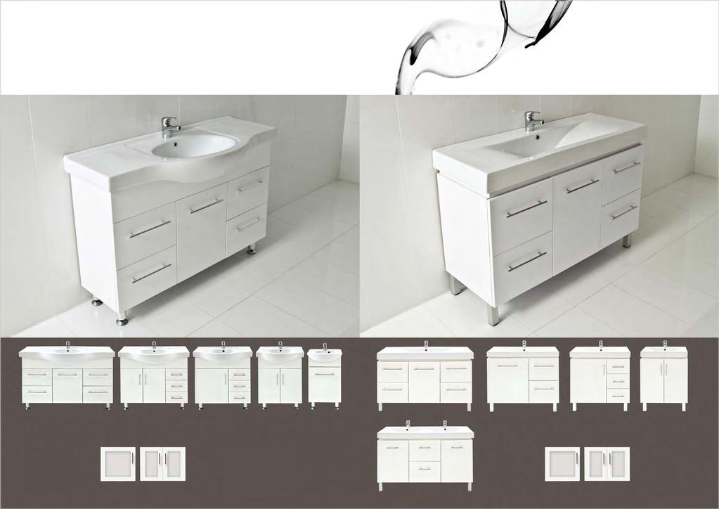bathroom clarus gloss white vitreous china vanities n vitreous china top with overflow n painted white high gloss non-porous surfaces n chromed legs or white painted kickrail n stylish chrome t-bar