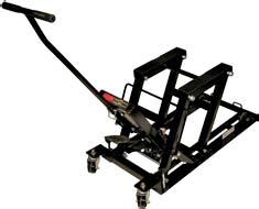 The lifting saddle and hydraulic pedal have rubber padding to protect both the motorcycle or ATV and the jack operator.