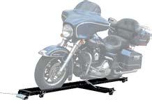 The cruiser motorcycle dolly has a long 94 ribbed track to store or maneuver cruisers and choppers. Double caster wheels make it easy to move around.
