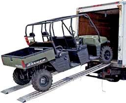 Black Widow Folding Arched Ramps The Black Widow folding arched ramps fold to half their length and adjust to fit the width of any ATV or garden tractor.