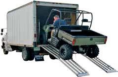 Straight Aluminum Trailer Ramps These straight aluminum trailer ramps are specifically designed to give small wheeled motor vehicles increased traction in a variety of weather conditions with the