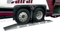 The trailer ramps are a hefty 14 or 16 wide with hook ends to attach to most trailers. Wide, serrated cross rungs provide superior traction.