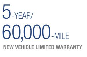 Second and/or subsequent owners have powertrain components coverage under the 5- Year/60,000-Mile New Vehicle Limited Warranty. Excludes coverage for vehicles in commercial use (e.g., taxi, route delivery, delivery service, rental, etc.