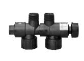 9" center Excellent flow in backwash and by-pass modes One handle operation Installs easily to Kinetico, Erie, and Bruner control valves Excellent for exchange tank applications Male Thread, or Union