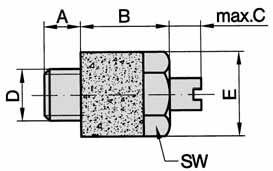 Flow control silencers Series - Order number --8 -- Dimension A 6 8 Dimension B 7 Dimension C 6 8