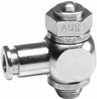 D. 6 mm = O.D. mm, I.D. 8 mm Throttle valve to control the speed of pneumatic devices. The flow rate can be adjusted while air is flowing. The swivel can be rotated by 6.