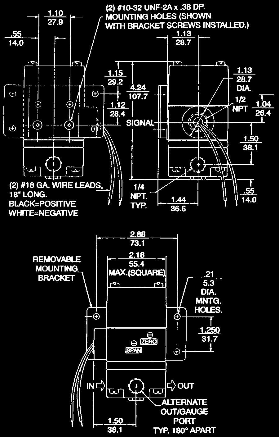 How To Order R 83 1 02 F G Model R = Regulator Series 83 = I/P, E/P Transducer Style 1 = 4-20 Ma 2 = 0-5 VDC
