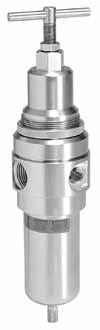 Stainless steel FRLs - PB11, PB12 Series - 1/2 Inch Ports PB11, PB12 Filter / Regulator Standard Features Stainless steel construction handles most corrosive environments Large diaphragm to valve