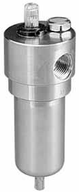 Stainless steel FRLs - PL10 Series - 1/2 Inch Ports PL10 Lubricator Standard Features Stainless steel construction handles most corrosive environments Fillable under pressure Meets N specifications