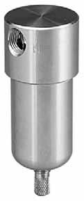 Stainless steel FRLs - PF504 Series - 1/4 Inch Ports PF504 Filter Miniature Features Stainless steel construction handles most corrosive environments Fluorocarbon seals standard Meets N