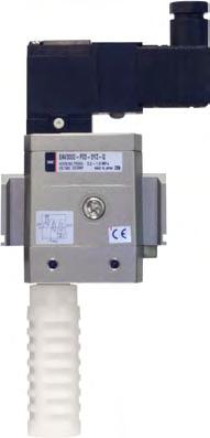 8 W Electrical connection DIN 43650BY (included in EAV) Enclosure IP65 Easy to connect to air preparation unit Gives smaller dimensions Combinations can be customized and pre-assembled Soft start-up