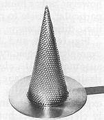 9A through 9C) Where cost is of prime importance, a geometric strainer may be installed between flanges in a pipe line. Variations of geometric strainers include cone (Fig. 9A), truncated cone (Fig.