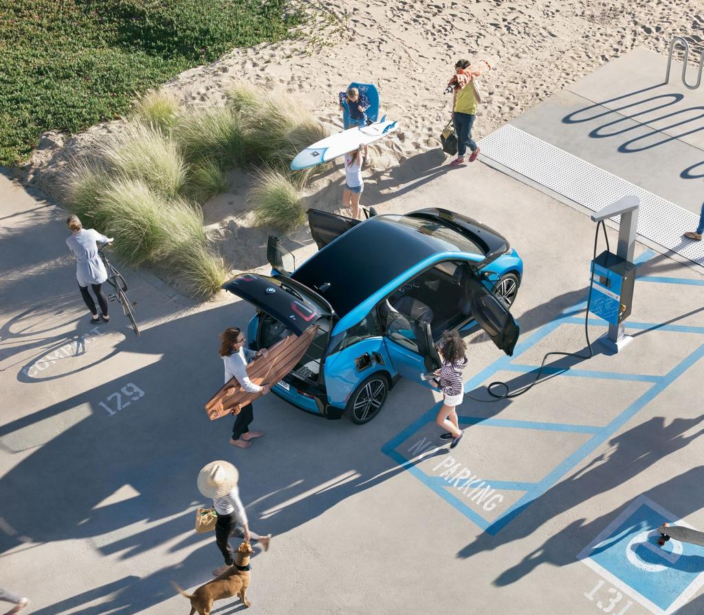 In addition to a stronger battery, the freshened BMW i3 offers an exclusive new exterior color, Protonic Blue.