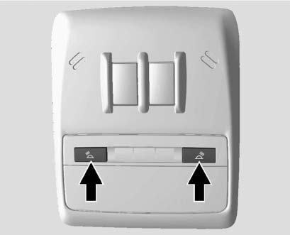 H (Door) : When the button is returned to the middle position, the lamps turn on automatically when a door is opened. R (On) : Press to turn on the dome lamps.