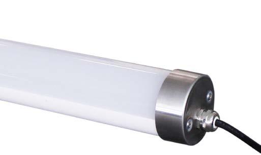 AC500 Series LED Tubulaire 75mm Pro Cylinder design Polycarbonate UV resistant housing 50,000 hours (L70)