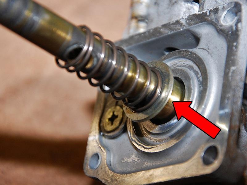 Fig 10A. Once the bolt is out, carefully slide the gear selector off, making sure to keep all the parts in order.