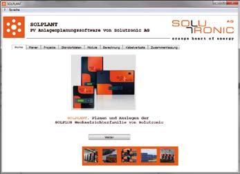 SOLPLANT SOLPLANT is a dimensioning tool for planning and configuring solar plants equipped with Solutronic inverters.