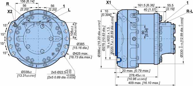 OCLAIN HYRAULIC Compact motors MK35 CHARACTERITIC M K 3 5 C 1 F 3 3 3 4 3 4 5 6 imensions for