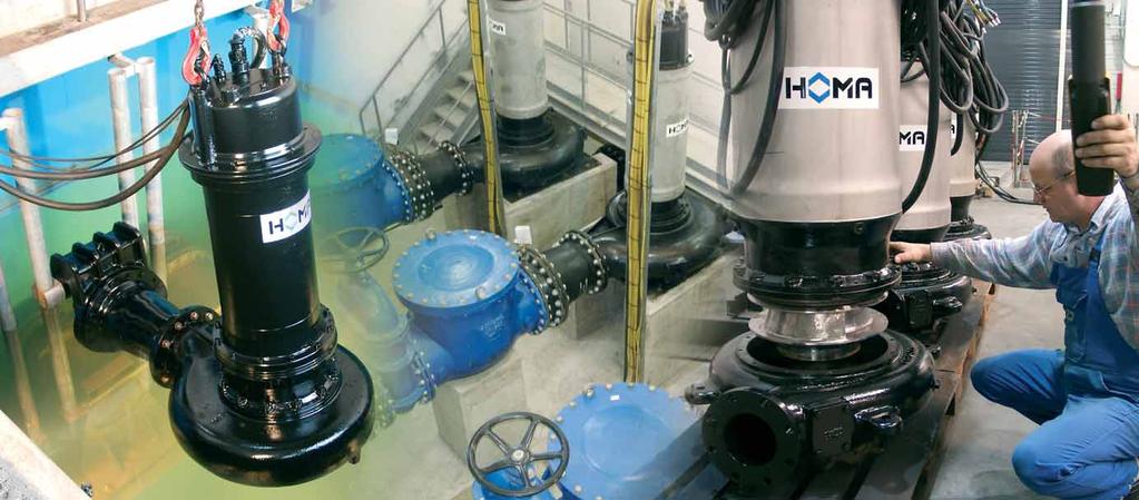 The source for high efficiency High Performance in Waste Water Pumping HOMA submersible waste water and sewage pumps operate worldwide in numerous kinds of domestic, municipal and industrial