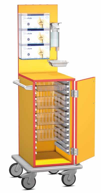 overbridge rail 1179 mm 1 closed compartment, height 704 mm (11 HE) with a front door and Hammerlit-tray panels to accommodate ISO-trays 300 x 400 mm or shelves 300 x 400 mm Body and fronts Plate