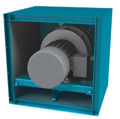 This design generally saves space by eliminating the fan housing, transitions, and diffusers within the air handling unit.