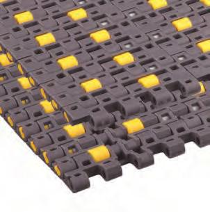 1503 Photo shows 1503 MatTop molded in High Performance (HP ) material and yellow acetal rollers. Information Number of Sprockets Capacity per ft of width per m of width 0% - 100% 4 13 to Roller 1.
