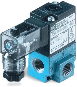 Direct solenoid and solenoid pilot operated valves Function Port size Flow (Max) Individual mounting Series /2 NO-NC, 2/2 NO-NC 1/8 0.17 C v inline OPERATIONAL BENEFITS 1.