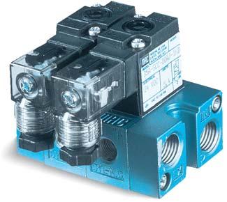 Direct solenoid and solenoid pilot operated valves Function Port size Flow (Max) Manifold mounting Series /2 NO-NC, 2/2 NO-NC # 10-2, 1/8 0.16 C v stacking OPERATIONAL BENEFITS 1.