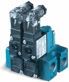 Direct solenoid and solenoid pilot operated valves Function Port size Flow (Max) Manifold mounting Series /2 NO-NC, 2/2 NO-NC # 10-2, 1/8 0.10 C v sub-base non plug-in OPERATIONAL BENEFITS 1.