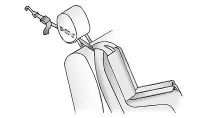 raise the head restraint and route the tether under the head restraint and in between the head