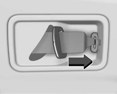 Always unbuckle the seat belts and return them to their normal stowed position before folding a rear seat. To fold the third row seatback: 1.