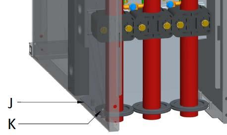Fix both bottom panels using four self-securing hexagonal flange nuts (Figure 28 M).