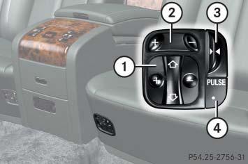 The switches for the rear seats on Maybach 57 are located on the inner side of the seat.