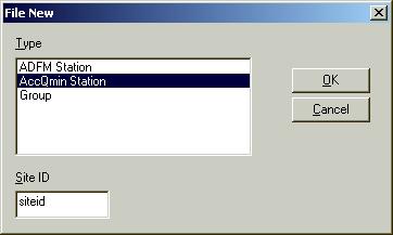 Section 2 Installation / Operation 2.3 WinADFM Software For complete information about setup and operation of WinADFM software, refer to the WinADFM user manual. 2.3.1 Setup The following section contains the basic steps for setting up a site file and programming the accqmin.