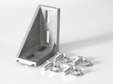 RIGHT ANGLED BRACKETS SUITABLE FOR 10mm SLOT PROFILE To connect two aluminium profiles or panels at right angles; the connection angle can be closed
