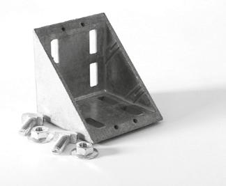 2 Connection Elements RIGHT ANGLED BRACKETS For quick and precise assembly at right angles to the groove, no end finishing required.
