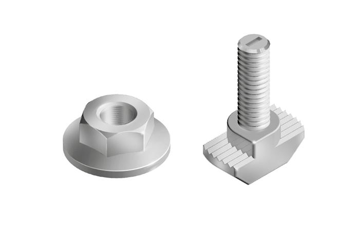 2 Connection Elements T BOLTS & FLANGE NUTS T Bolts are used for secure, conductive connections.