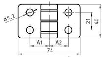 0 175 850 DIE CAST ZINC COMBI HINGE 40 AND 45 Non-Detachable. To hinge panels or aluminium panels.