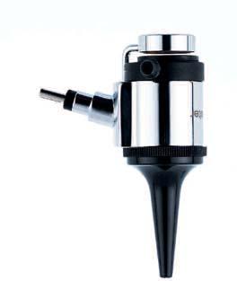 Simple exchange of lamp at the front of the instrument head. Including ear specula with stainless steel fitting, 2, 3 and 4 mm. Available with 2.