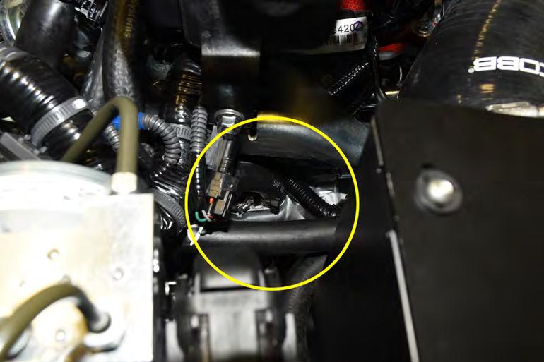 Next route the other side of the ½ hose under the intercooler