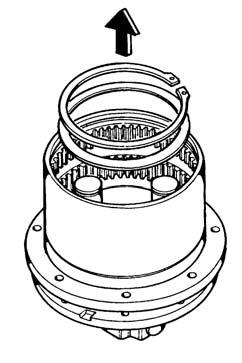 Remove the external snap ring (Item ) and the shim(s) (Item ) [Figure 0-70-].