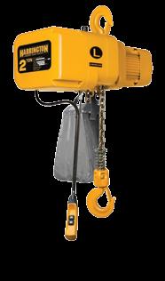 NER/ER Electric Chain Hoists with Hook and Lug Suspensions NER/ER020L (Shown with optional canvas chain container) NER/ER020L SINGLE SPEED DIMENSIONS 10 Cap.