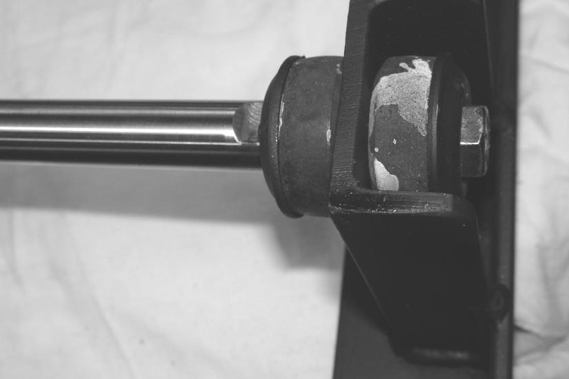 Milled Wrench Cylinder Rod End Bolt Shock Absorbin g Bushing Diagram 80 Removing Shaft Rod- End Bolt From Frame 6. Remove the cylinder bar bolts. 7.