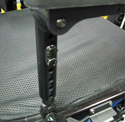 To adjust the arm rest hanger, loosen the two mounting bolts (D) and slide the mount to the desired location (Fig 3.113). Fig 3.