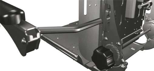 To adjust the armrest height, loosen the two mounting-clamp bolts(a), slide the armrest up or down and retighten.
