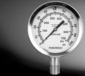 00MM ELITE STAINLESS STEEL GAUGE All Field Fillable Ranges to 0,000 psi Liquid Filled or Dry Solid Front Design Safecase Marsh Instruments all stainless steel gauges are built for extended life, and