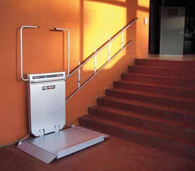 extremely compact design the staircase remains accessible and free of obstruction Standard colour: elegant metallic-silver the lift is also available in stainless steel finish or any other colour