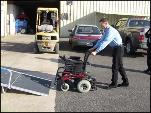 Operations Loading the Wheelchair Prior to loading any wheelchair, verify it