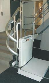 BCCP bc CURVED Indoor installation parked and folded lift, limited space down stairs.