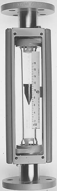 General Specifications Model RAGG Rotameter This type of Rotameter is designed for measurement of liquids and gases. The conical glass metering tube has a free rotating float.